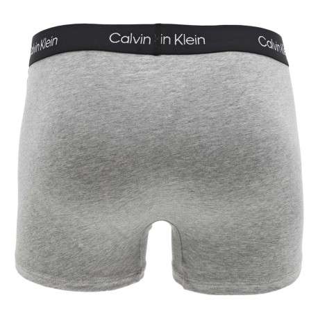 Lot de 3 boxers en coton blancs, gris et noirs avec logo blanc et coupe ajustée - Image 3