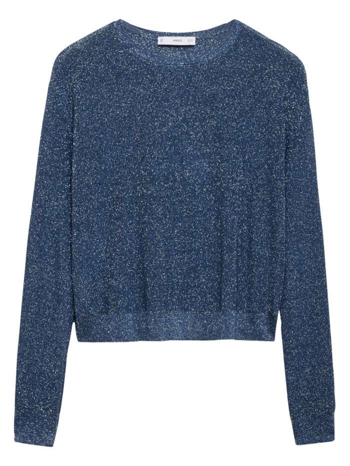 Pull bleu uni à coupe...