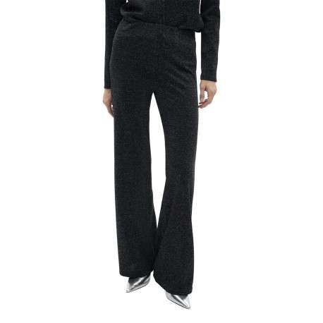 Legging anthracite en lurex avec une coupe droite et ample et taille élastiquée - Image 5