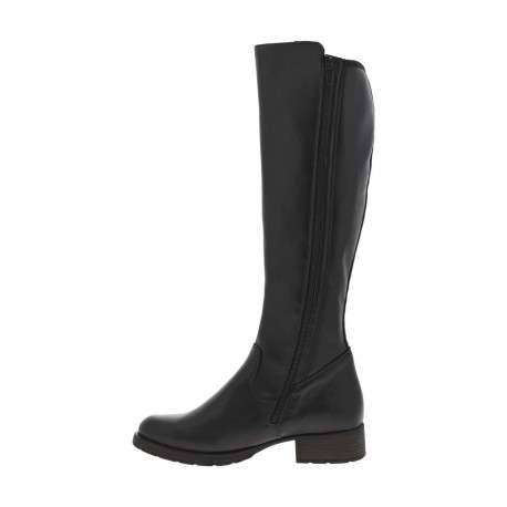 Bottes en cuir noires à talon décroché bas avec un zip côté interne