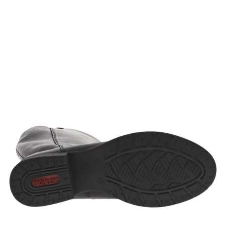 Bottes en cuir noires à talon décroché bas avec un zip côté interne - Image 5