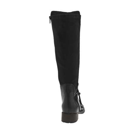 Bottes en cuir noires à talon décroché bas avec un zip côté interne - Image 6