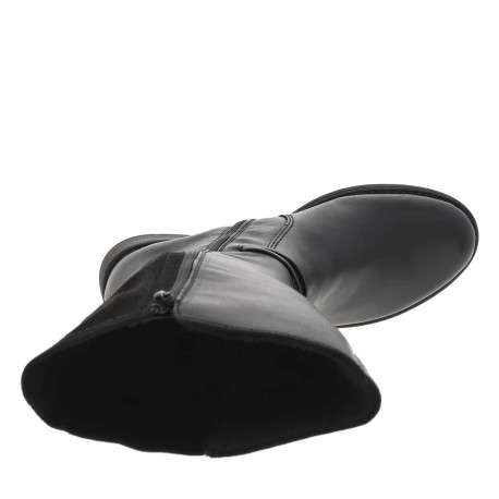 Bottes en cuir noires à talon décroché bas avec un zip côté interne - Image 4