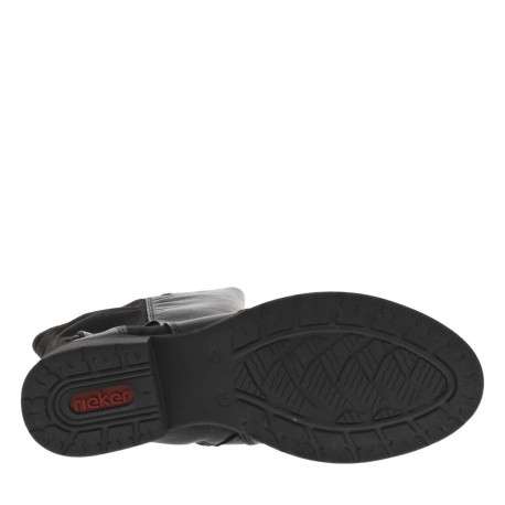 Bottes en cuir noires à talon décroché bas avec un zip côté interne - Image 5