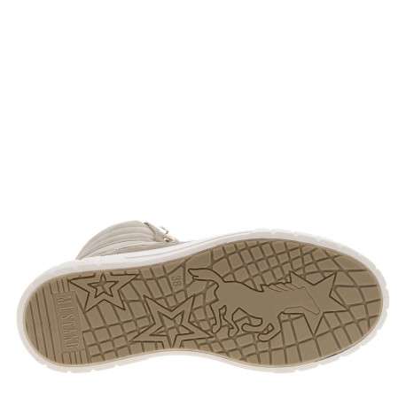Bottines ivoire doublées, plates à lacets logo de la marque sur le contrefort - Image 5