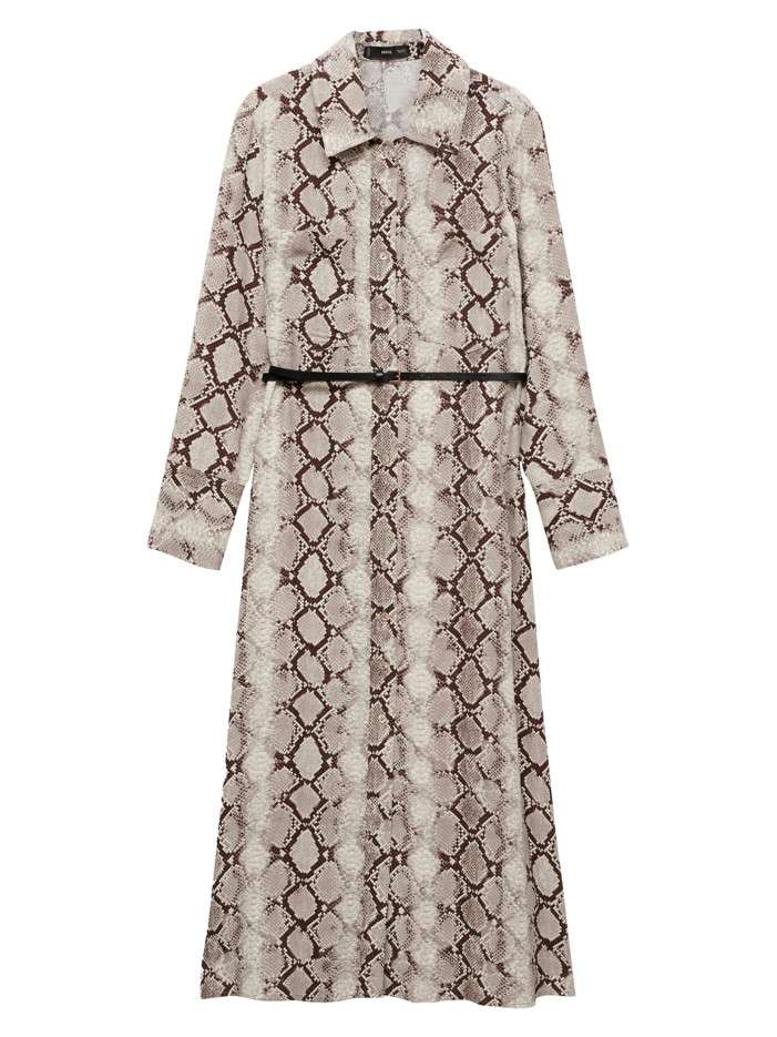 Robe longue marron à...