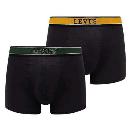 Lot de 2 Boxers Boxer Classiques en coton noirs unis avec tailles élastiquées