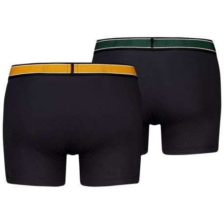 Lot de 2 Boxers Boxer Classiques en coton noirs unis avec tailles élastiquées - Image 2