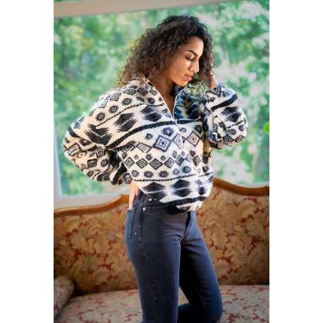 Jean en coton mélangé noir délavé avec une coupe mom et une taille haute - Image 4