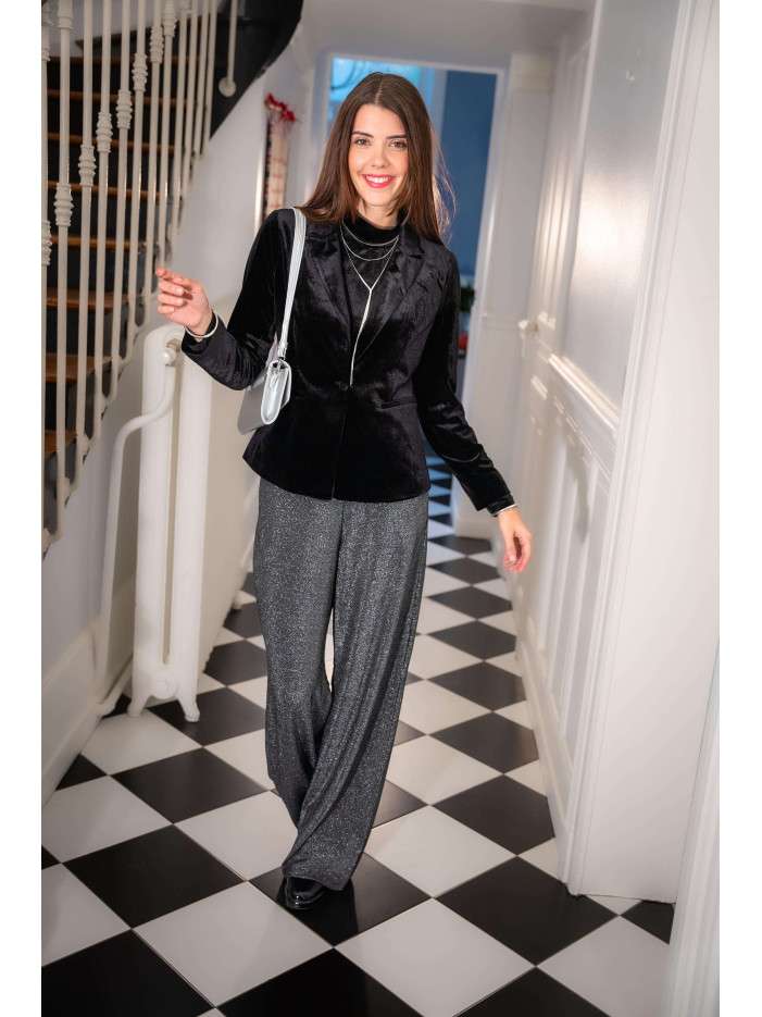 Pantalon noir uni aspect...