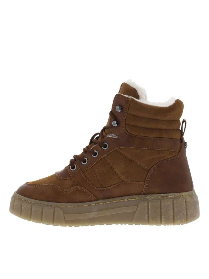 Bottines cognac plates, à...