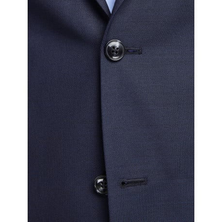 Veste Solaris marine uni à coupe slim, col à revers et à manches longues - Image 3