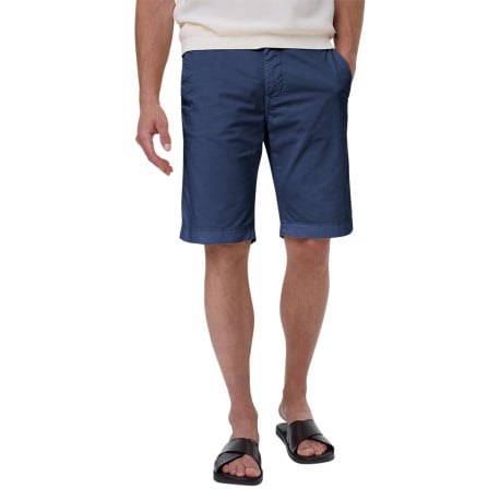 Short Chino en coton bleu uni avec poches à l'italienne à l'avant