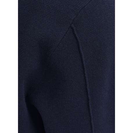 Pull bleu marine uni à coupe droite et à col à capuche resserré - Image 3