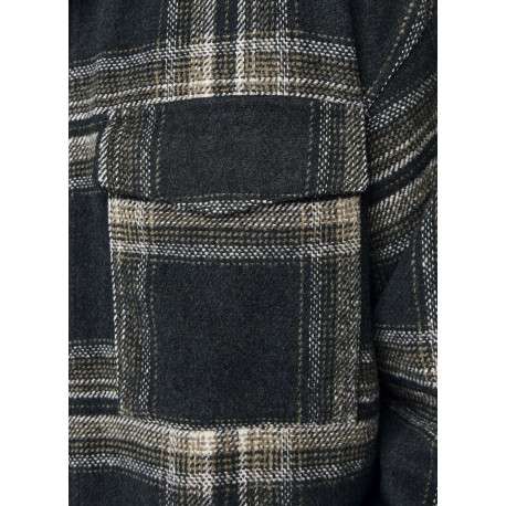 Chemise verte à carreaux avec une coupe droite et des manches longues - Image 3