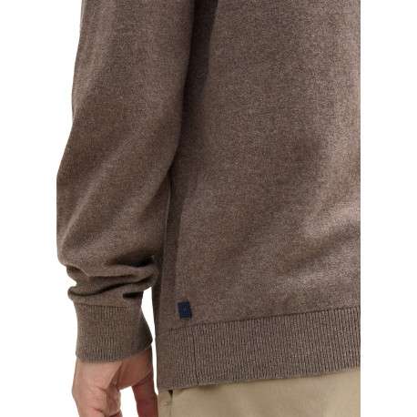 Pull en coton marron uni avec une coupe droite et un col roulé - Image 3