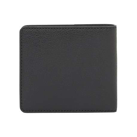 Portefeuille noir uni avec le nom de la marque à l'avant et compartiments - Image 2