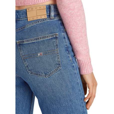 Jean Layla bleu en coton avec une coupe droite et un patch d'authenticité - Image 3