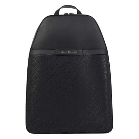 Sac à dos noir uni avec une fermeture zippée et des bretelles ajustables