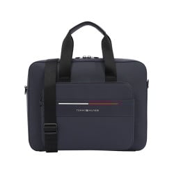 Sac porte documents marine uni avec une poche zippée à l'avant 
