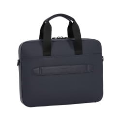Sac porte documents marine uni avec une poche zippée à l'avant 