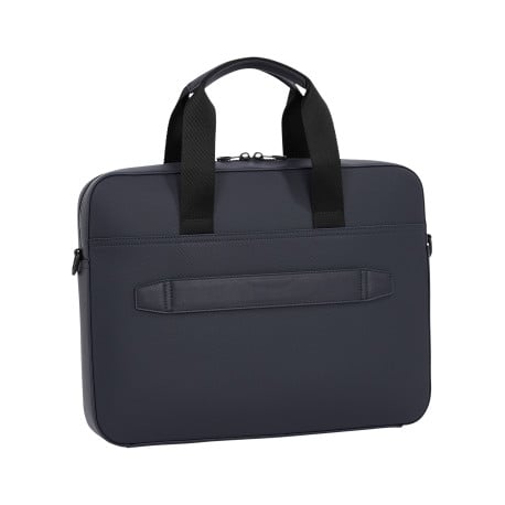 Sac porte documents marine uni avec une poche zippée à l'avant  - Image 2