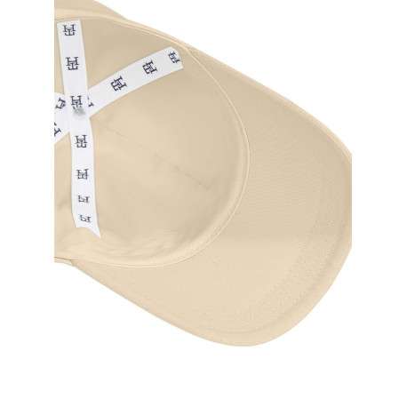 Casquette beige unie en coton avec un clip de fermeture et logo iconique - Image 3