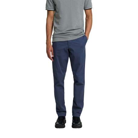 Chino en coton bleu indigo uni à coupe slim fit avec une taille intermédiaire - Image 4
