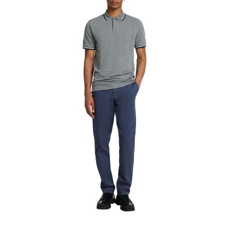 Chino en coton bleu indigo uni à coupe slim fit avec une taille intermédiaire - Image 5