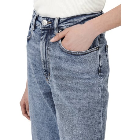 Jean en coton bleu stone délavé avec une coupe bootcut et une taille haute - Image 3