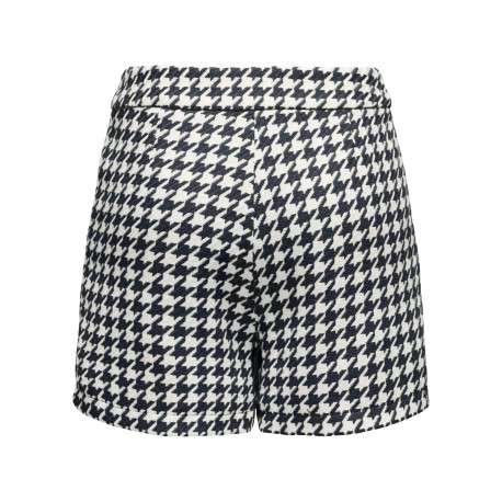 Short chino bleu marine à imprimé pied de poule avec une coupe regular fit - Image 2