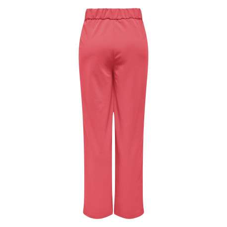 Pantalon corail uni à coupe bootcut avec une taille élastiquée et des passants - Image 2