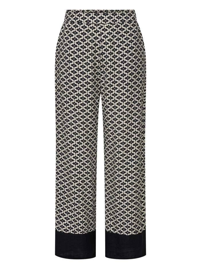 Pantalon noir à motifs avec...