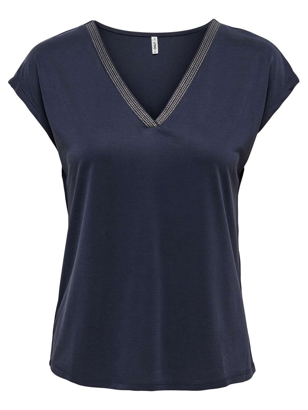 Lot De 2 T-shirts D'Été Décontractés Femme - Couleur Unie Col V Manches Courtes - Confort Et Style
