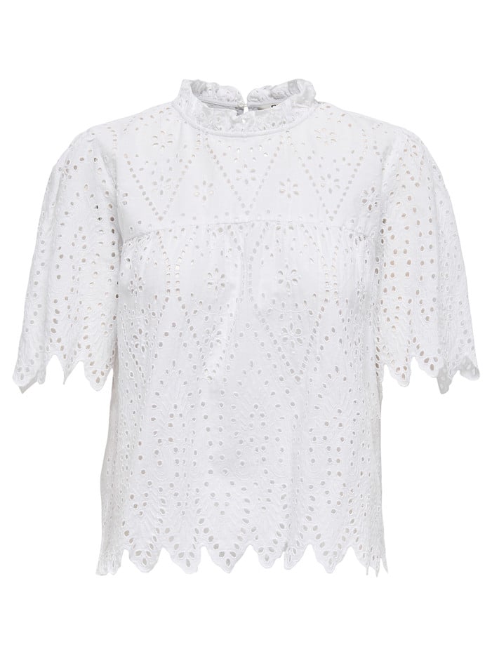 Top en coton blanc uni en...