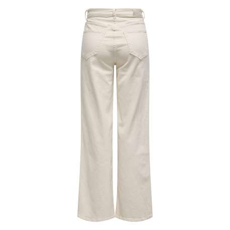 Jean en coton écru uni avec une coupe bootcut et des poches à rabat à l'avant - Image 2