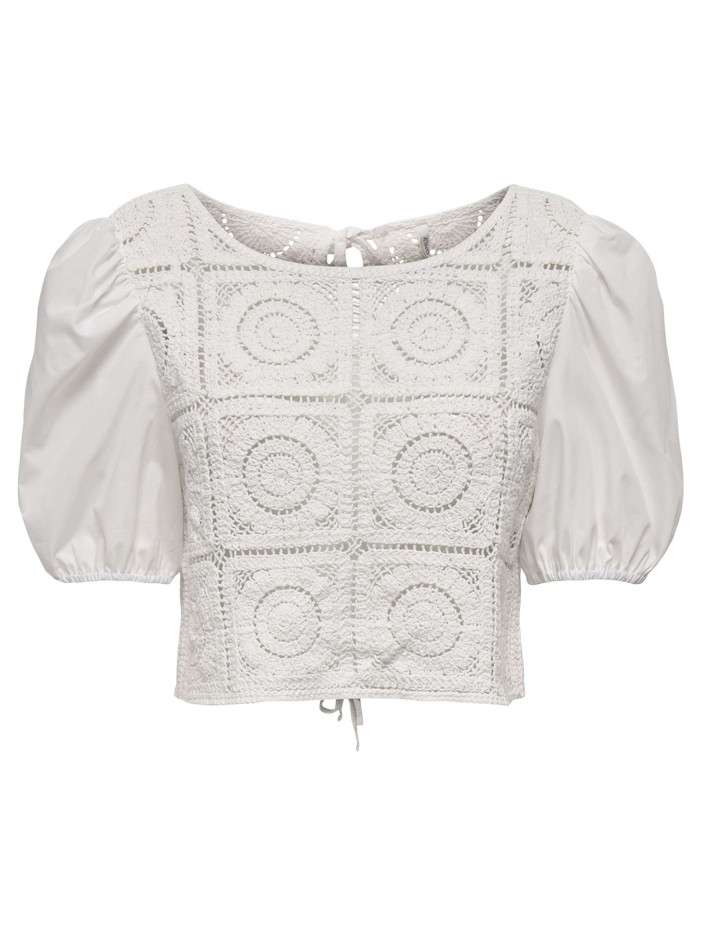 Blouse en coton écrue unie...