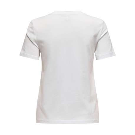 T-shirt en coton blanc avec un gros imprimé à l'avant et un col rond - Image 2