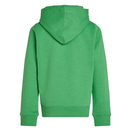 Sweat à capuche en coton vert uni avec une coupe droite et le logo imprimé - Image 2