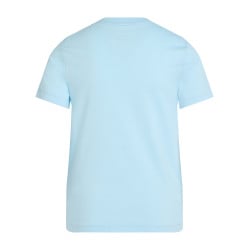 T-shirt en coton bleu ciel avec le logo imprimé en gros et un col rond
