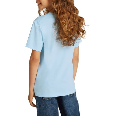 T-shirt en coton bleu ciel avec le logo imprimé en gros et un col rond - Image 7
