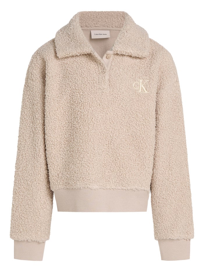 Sweat beige sherpa à coupe...