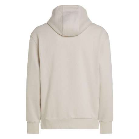 Sweat à capuche en coton écru uni avec une coupe droite et une grande poche - Image 2