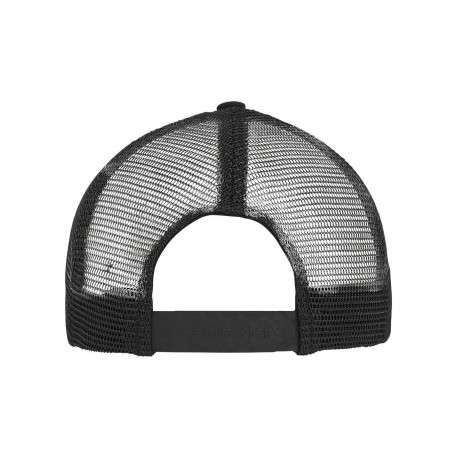 Casquette trucker en coton noire unie avec un patch carré à l'avant - Image 2
