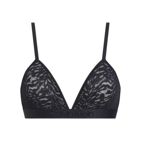Soutien-Gorge noir sans armature en dentelle ajourée zébrée avec un maintien