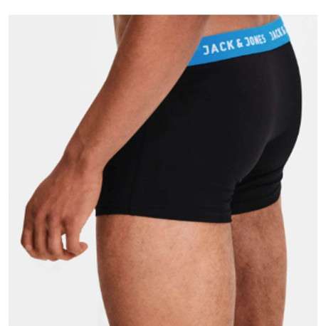 Lot de 2 Boxers marine et noir en coton unis avec taille élastiquée bleue - Image 2