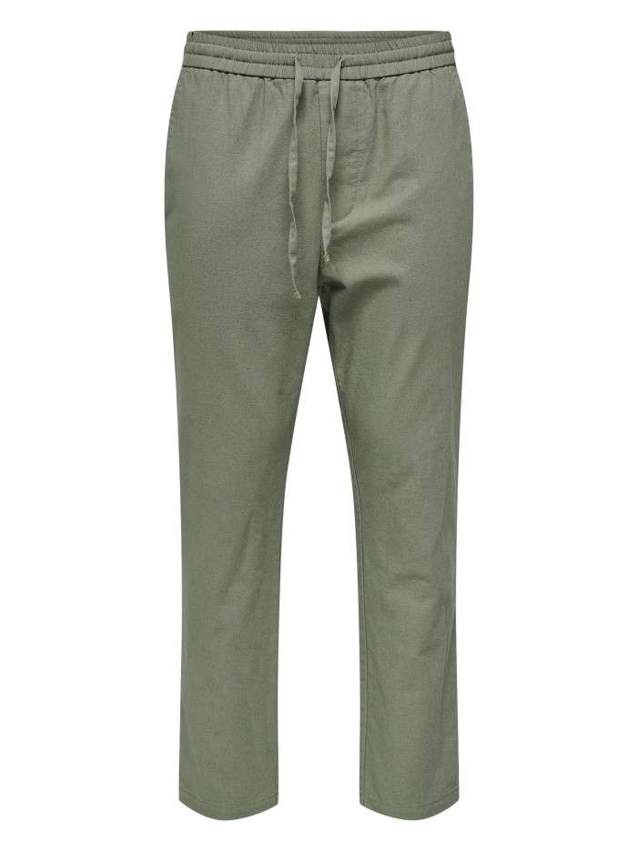 Pantalon chino crop en...