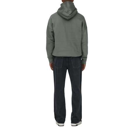 Jean en coton noir légèrement délavé avec une coupe baggy et des passants - Image 6