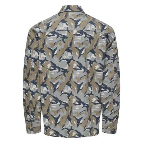 Surchemise en coton mélangé multicolore à imprimé camouflage et à coupe regular - Image 7