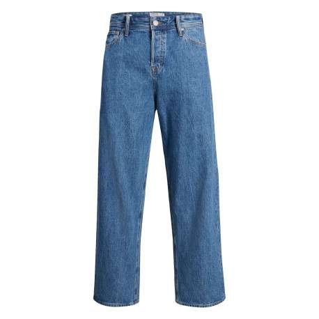 Jean Alex bleu avec une coupe droite et des passants pour ceinture